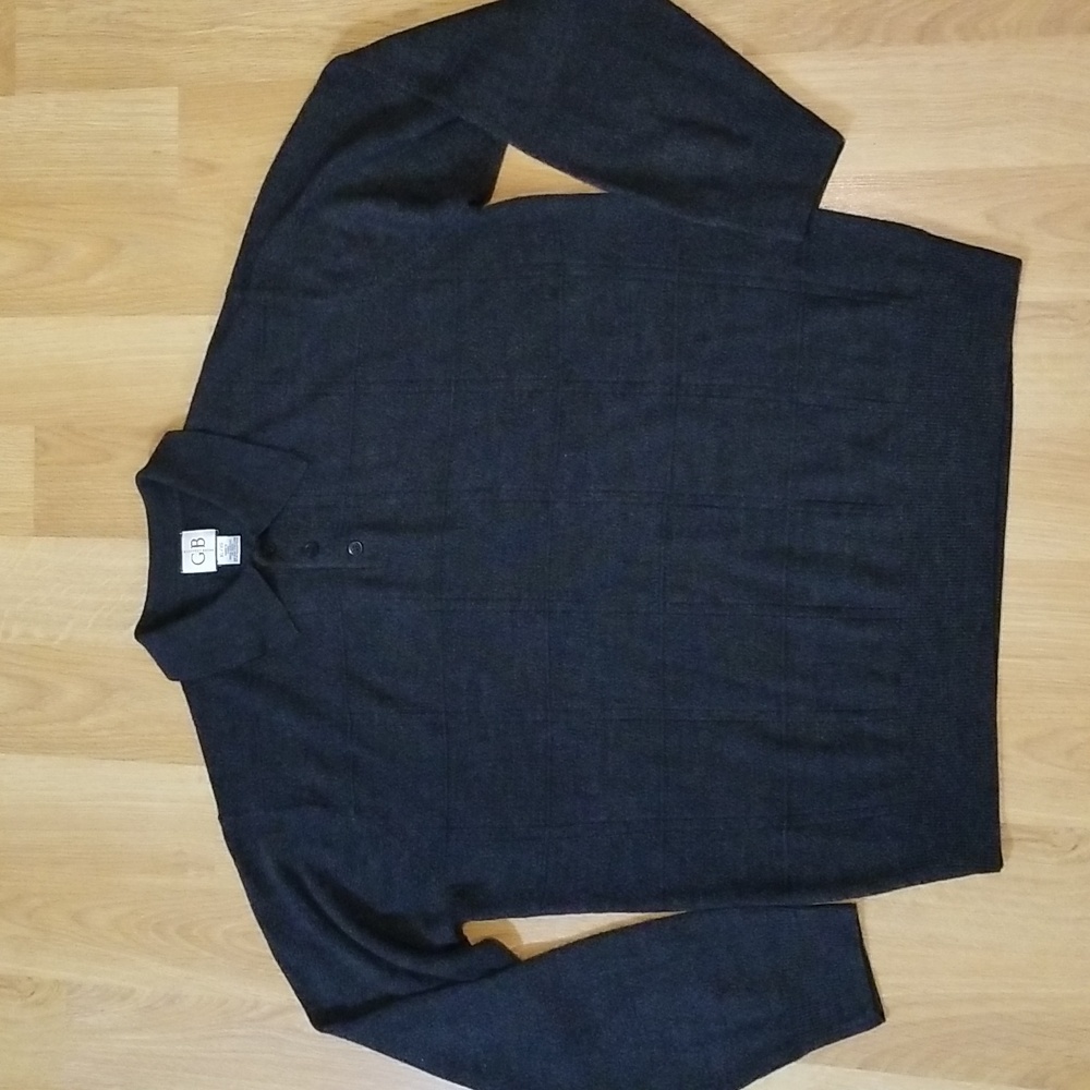 Geoffrey Beene gray long sleeve pullover sweater mens XL EUC